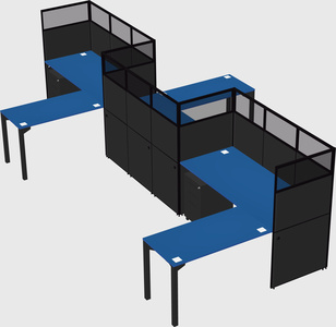 L-shape cubicles