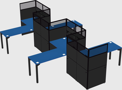 L-shape cubicles