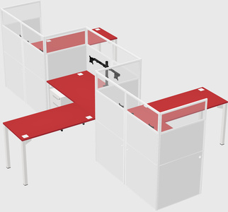 L-shape cubicles