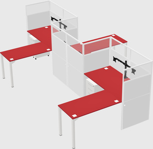L-shape cubicles