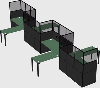 L-shape cubicles