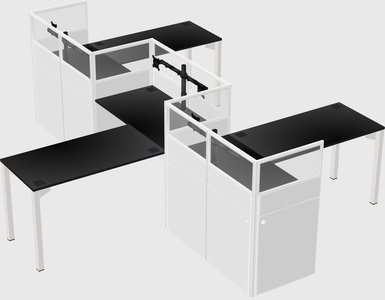 L-shape cubicles