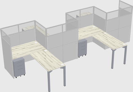 L-shape cubicles