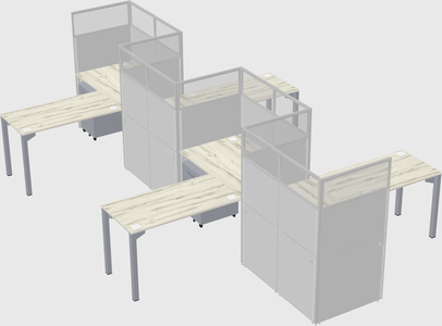 L-shape cubicles