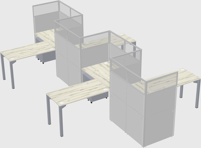 L-shape cubicles
