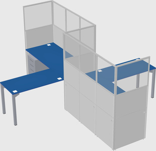 L-shape cubicles