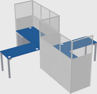 L-shape cubicles
