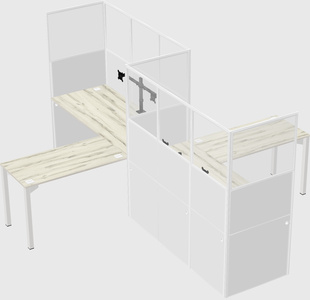 L-shape cubicles