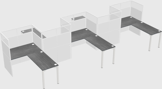 L-shape cubicles