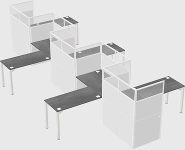 L-shape cubicles