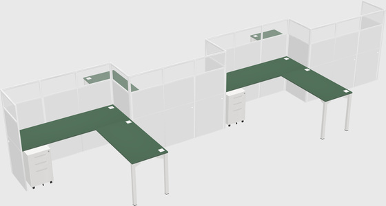 L-shape cubicles