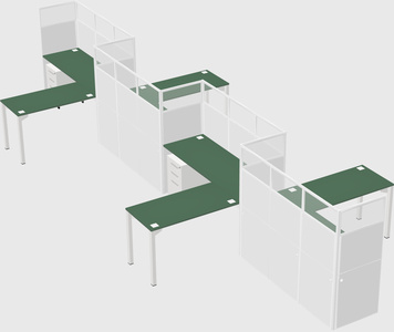 L-shape cubicles