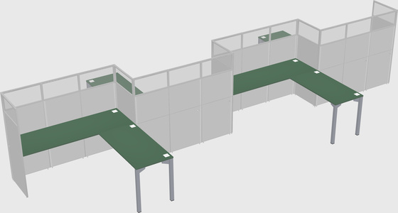 L-shape cubicles