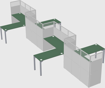 L-shape cubicles