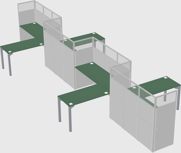 L-shape cubicles