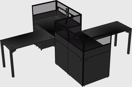 L-shape cubicles
