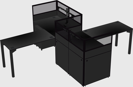 L-shape cubicles