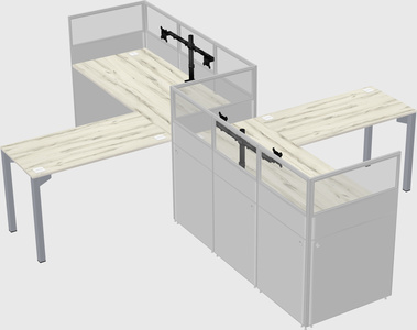 L-shape cubicles
