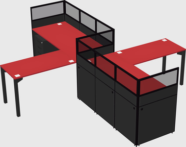 L-shape cubicles