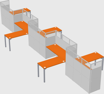 L-shape cubicles