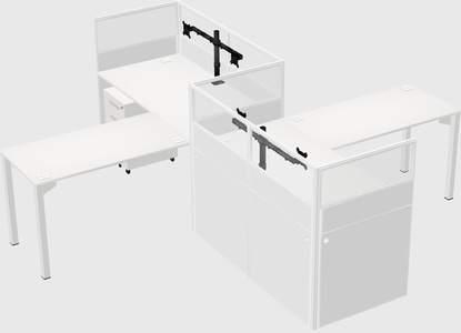 L-shape cubicles