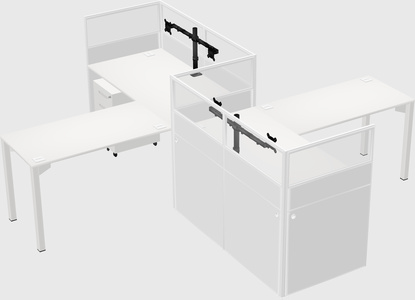 L-shape cubicles