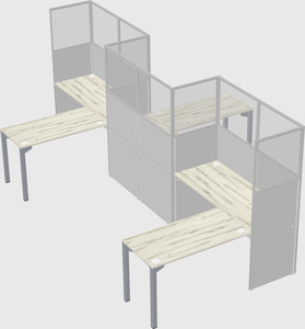 L-shape cubicles