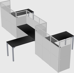 L-shape cubicles