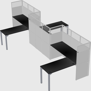 L-shape cubicles