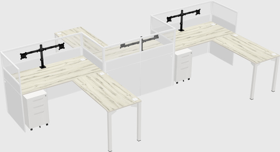 L-shape cubicles