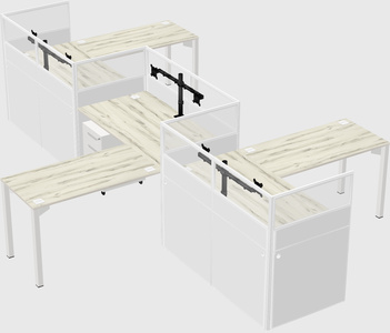 L-shape cubicles
