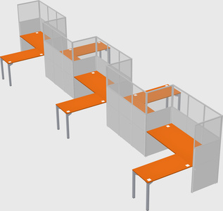L-shape cubicles