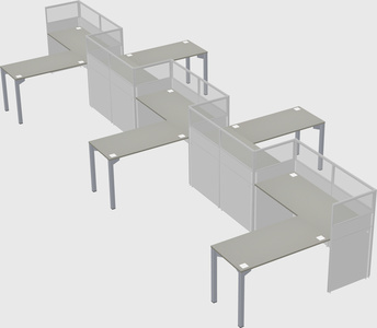 L-shape cubicles