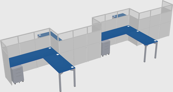 L-shape cubicles