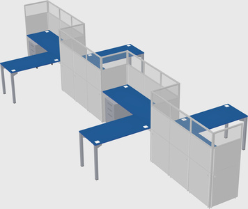L-shape cubicles