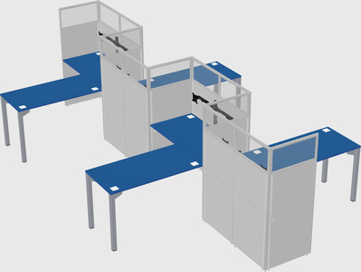 L-shape cubicles