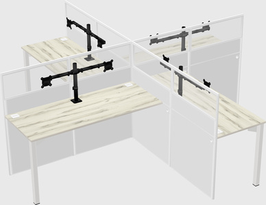 Quad office cubicles