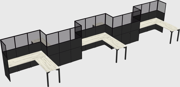 L-shape cubicles