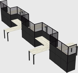 L-shape cubicles