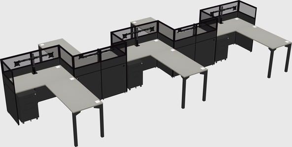 L-shape cubicles