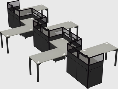 L-shape cubicles