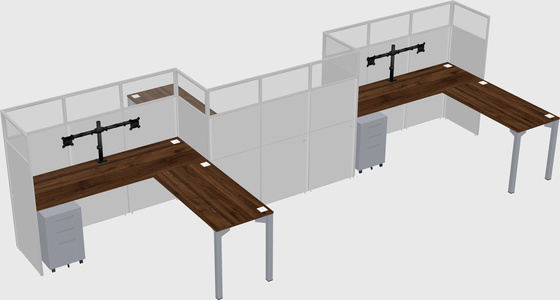 L-shape cubicles