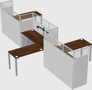L-shape cubicles
