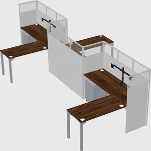 L-shape cubicles