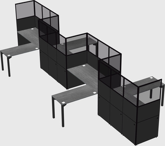 L-shape cubicles