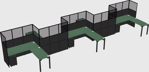 L-shape cubicles