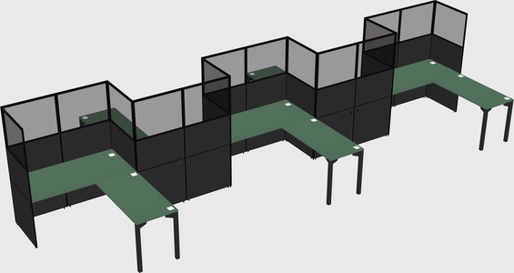 L-shape cubicles