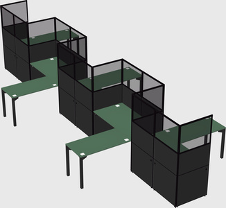 L-shape cubicles