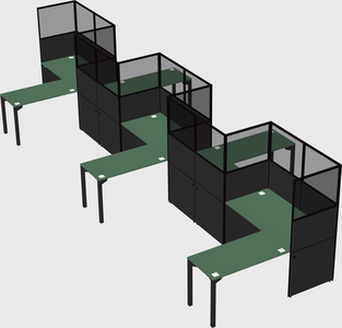 L-shape cubicles