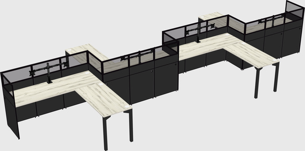 L-shape cubicles